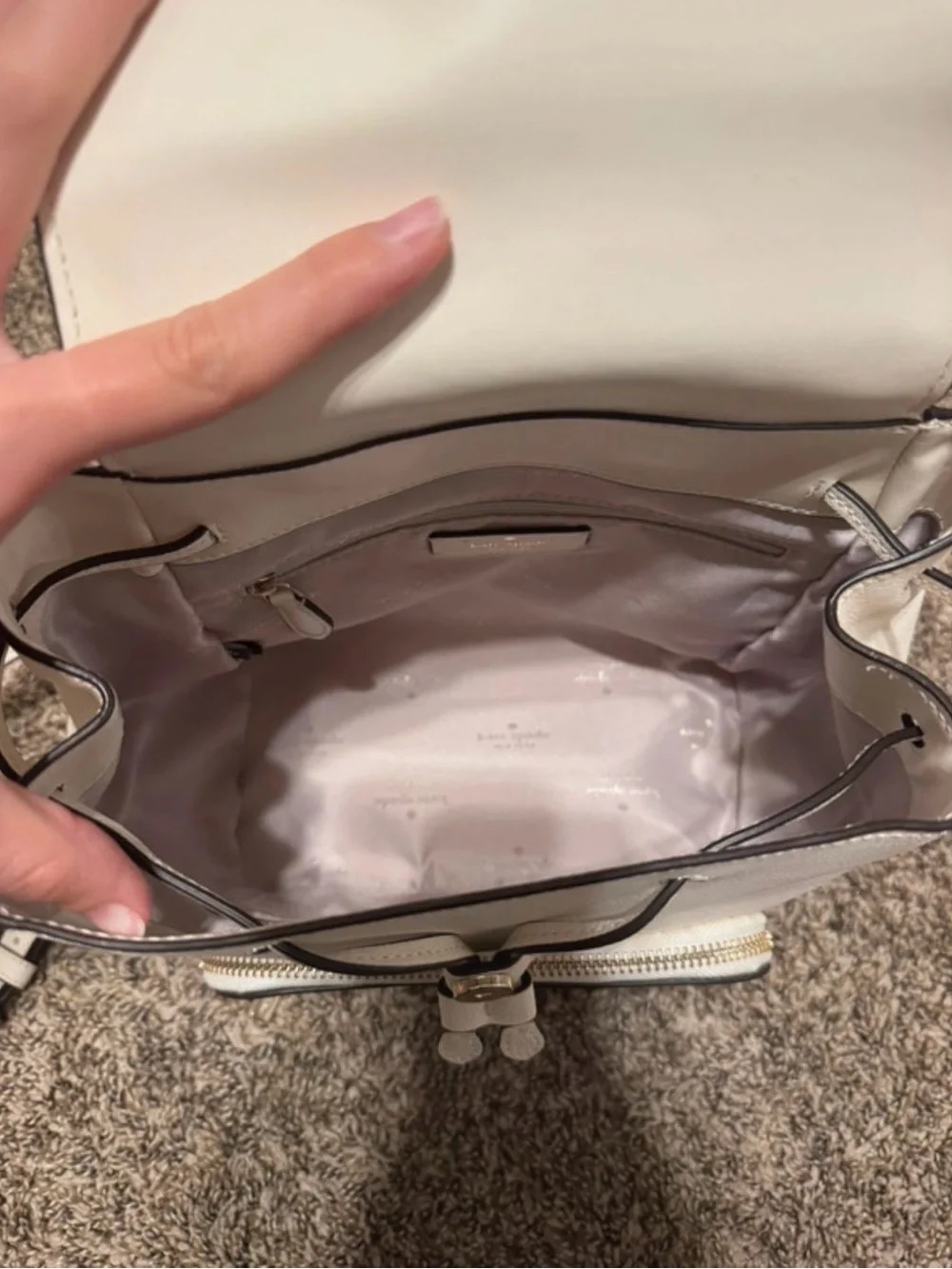 kate spade White Leather Backpack
